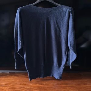 Alfani ruched navy sweater lightweight size large